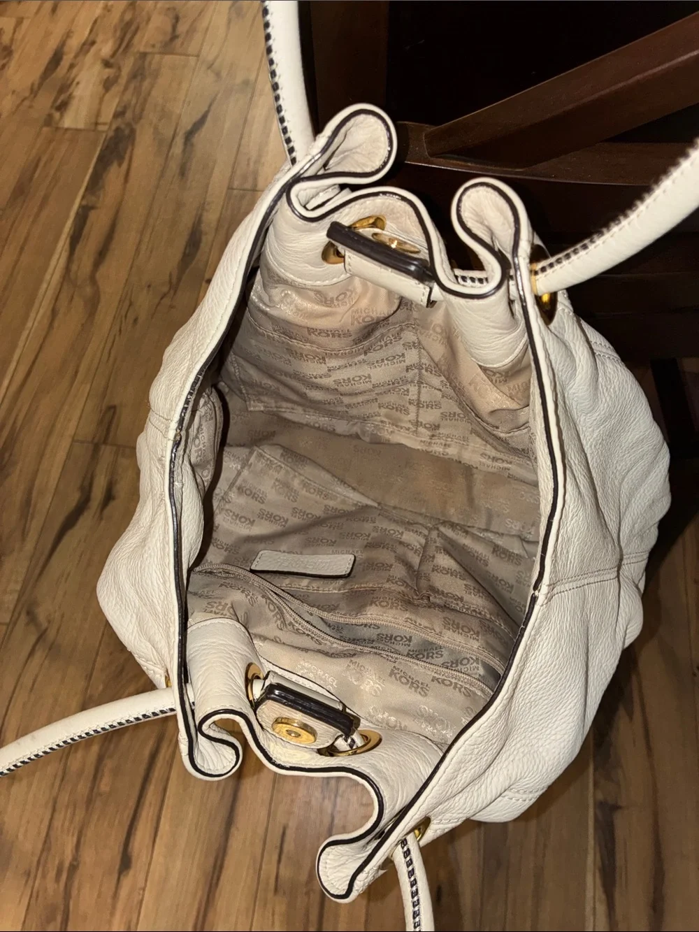 Michael Kors white leather